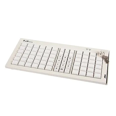 картинка Клавиатура программируемая POScenter S77A (77 клавиш, MSR, ключ, USB), белая от магазина ККМ.ЦЕНТР