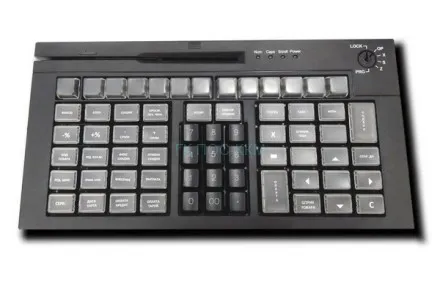 картинка Клавиатура программируемая Poscenter S67B (мод. 63 клавиши, MSR, ключ, USB, 3,0 м.), черная от магазина ККМ.ЦЕНТР