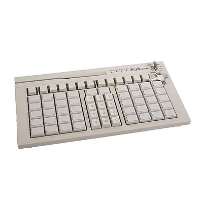 картинка Клавиатура программируемая Poscenter S67 (мод. 63 клавиши, MSR, ключ, USB, 3,0 м.), белая от магазина ККМ.ЦЕНТР