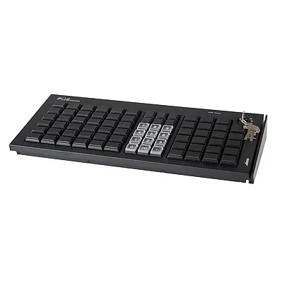 картинка Клавиатура программируемая POScenter S77A (77 клавиш, MSR, ключ, USB), черная от магазина ККМ.ЦЕНТР